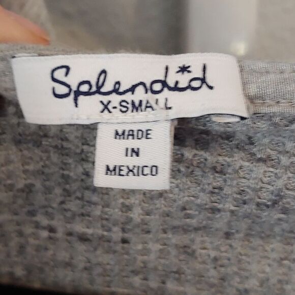 Splendid Gray Hooded Thermal Cardigan Sz XS - Picture 5 of 7